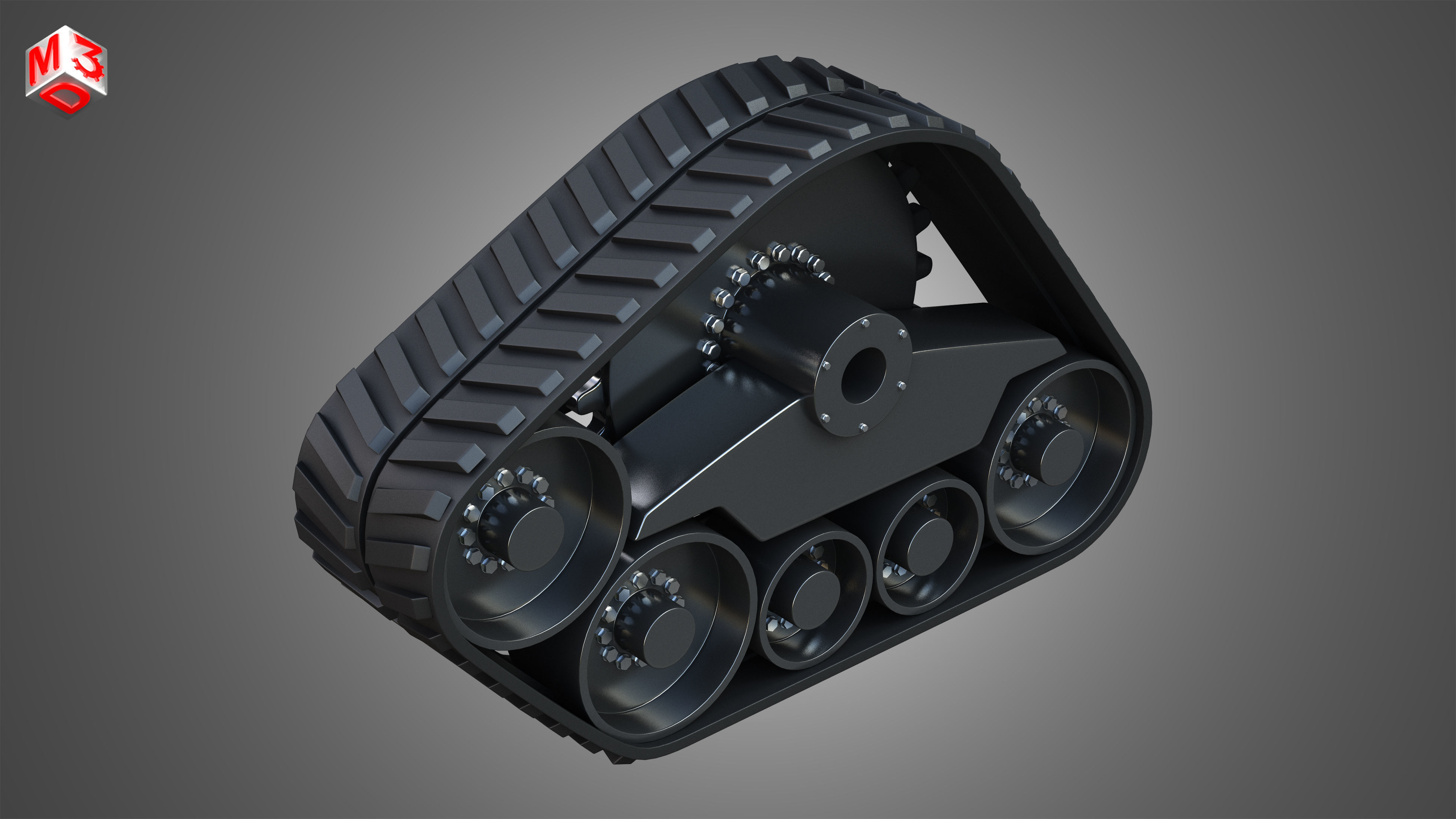  Rubber Track System 3 - Combine Harvester - Crawler Tractor  3D model_6