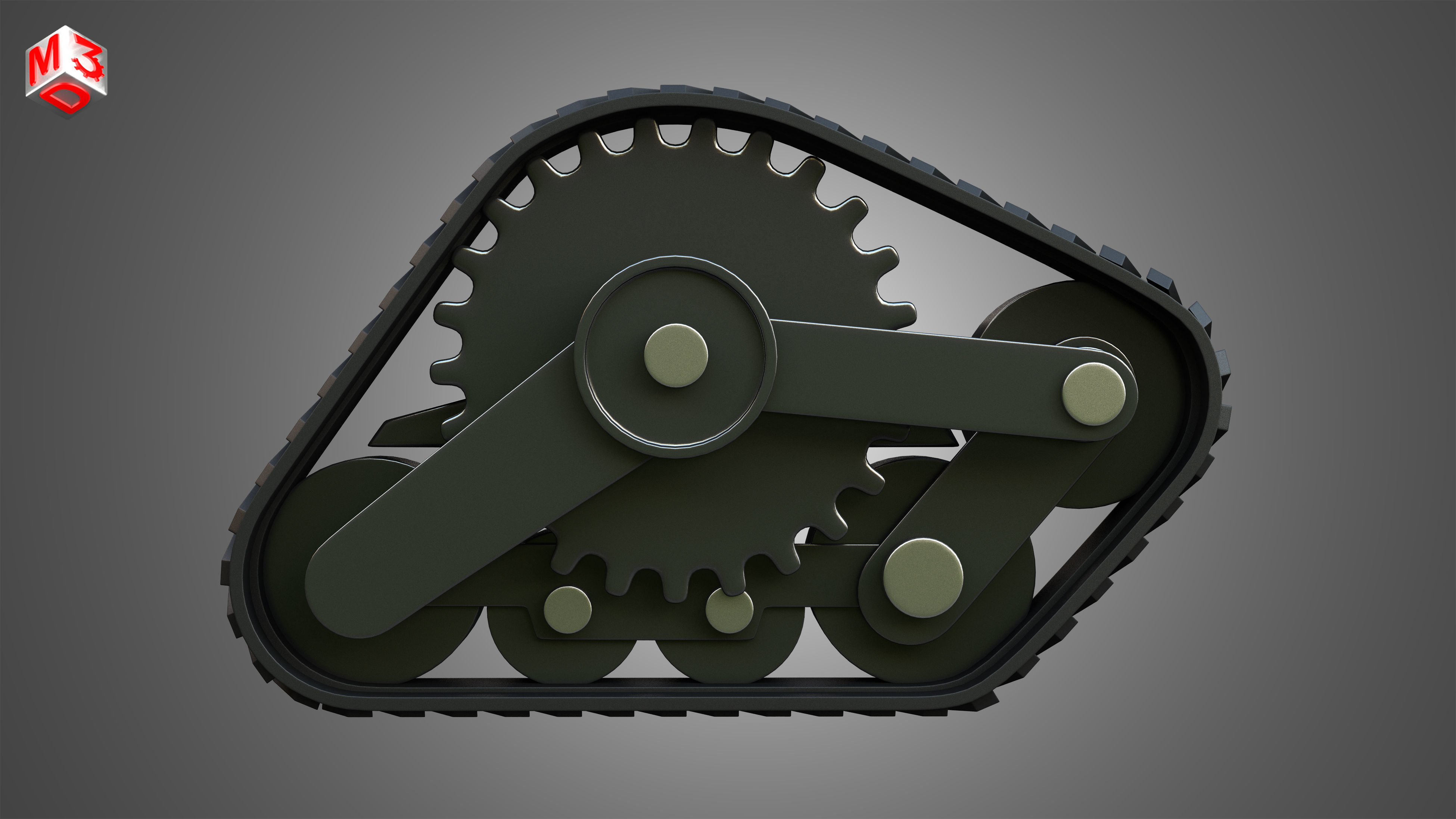  Rubber Track System 3 - Combine Harvester - Crawler Tractor  3D model_5