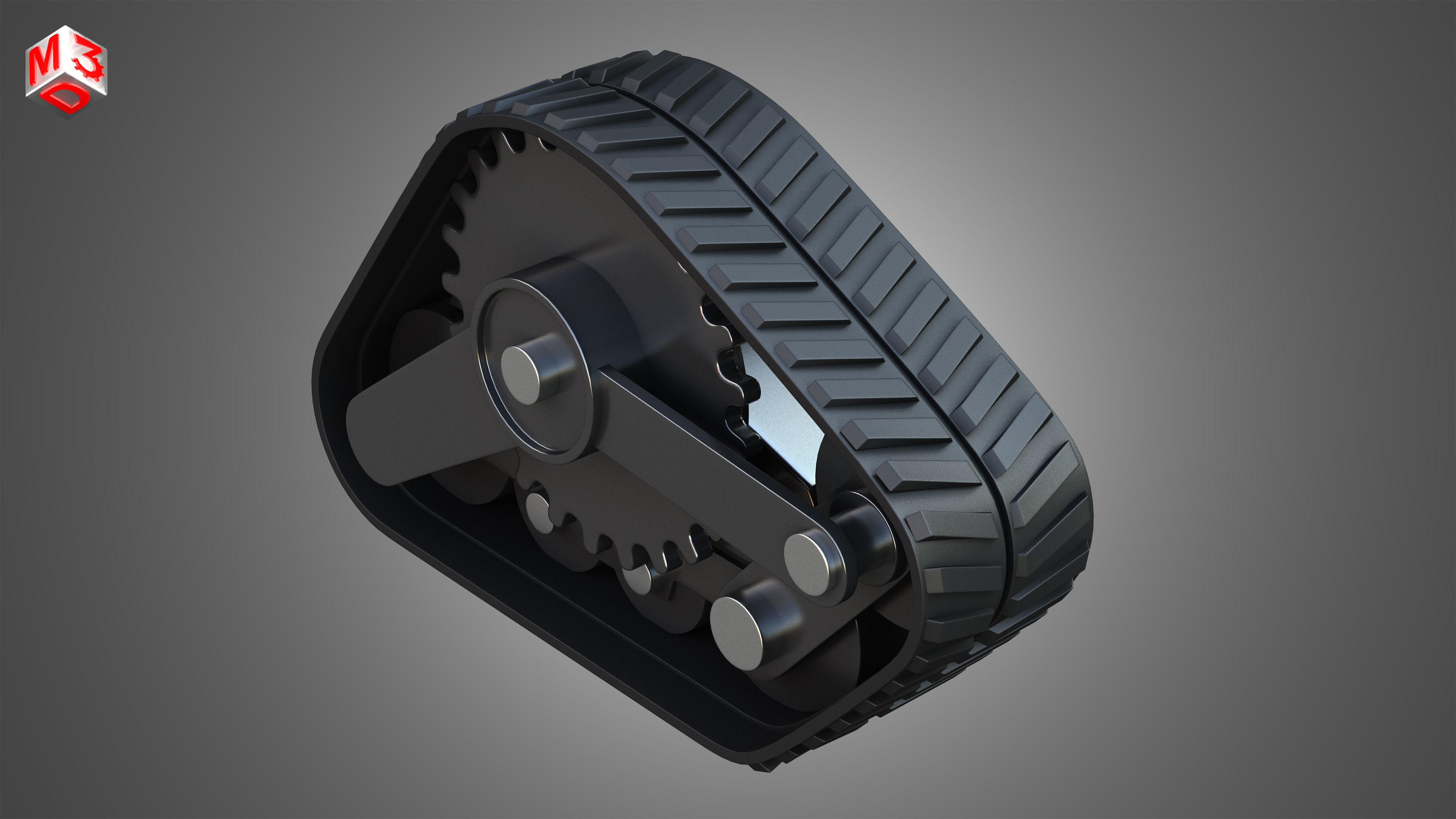  Rubber Track System 3 - Combine Harvester - Crawler Tractor  3D model_8