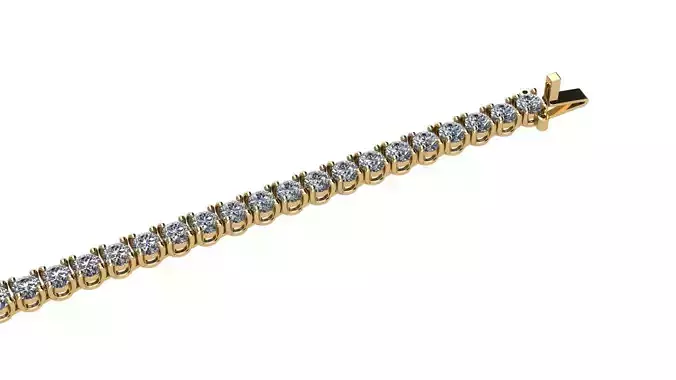 Riviera Bracelet Round cut 3D print model