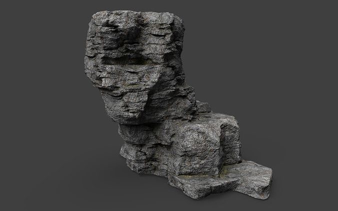 Cliff Rock 4-1 Low-poly 3D model