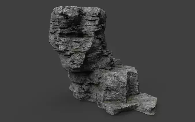 Cliff Rock 4-1 Low-poly 3D model