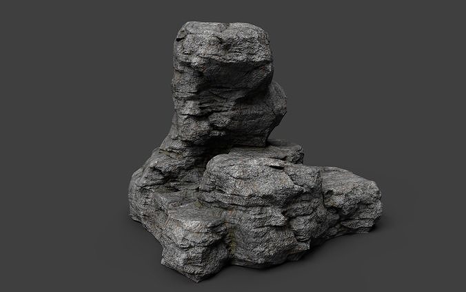 Cliff Rock 4-2 Low-poly 3D model
