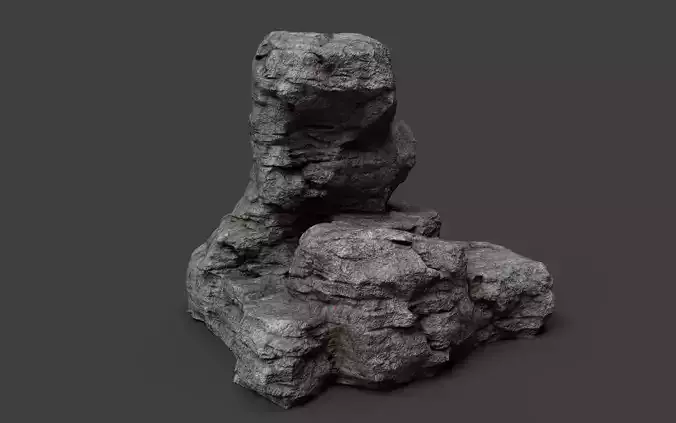 Cliff Rock 4-2 Low-poly 3D model