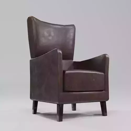 Old Worn Armchair Low-poly 3D model