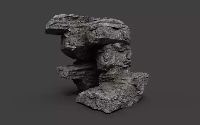 Cliff Rock 4-4 Low-poly 3D model