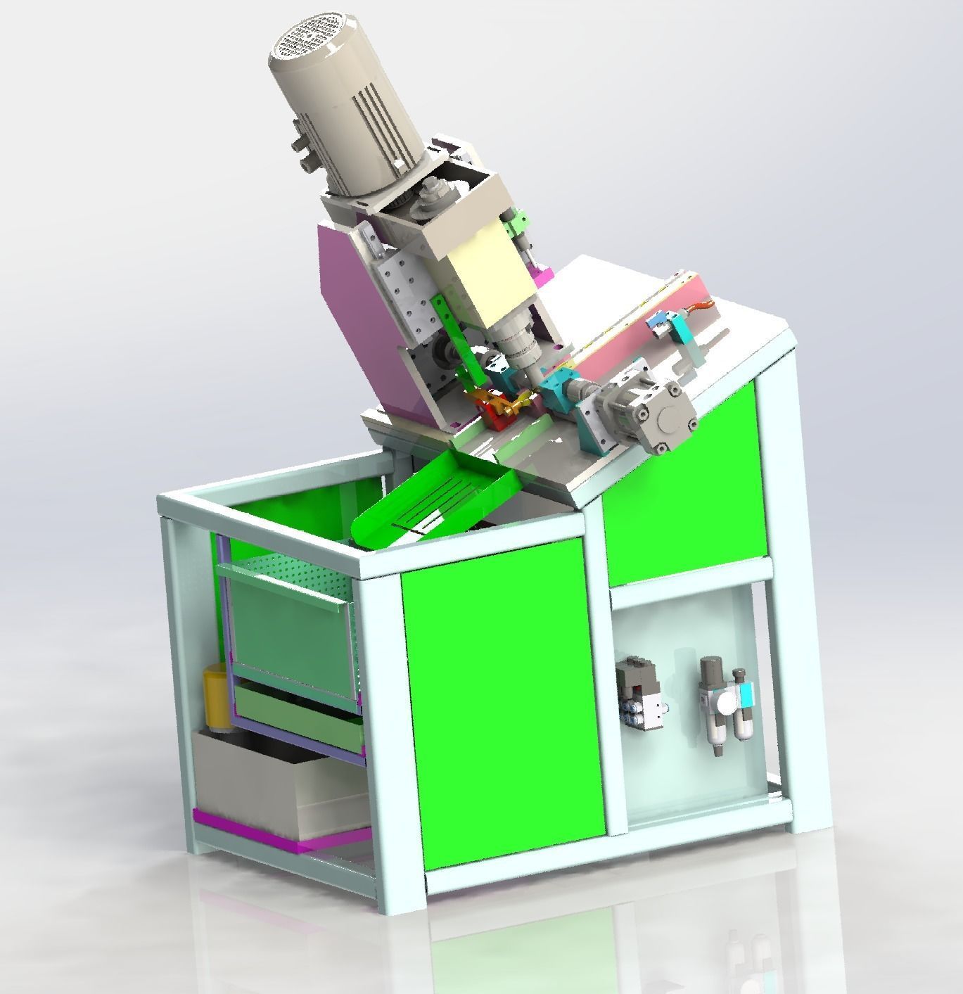 Round product drilling and chamfering machine 3D model_27