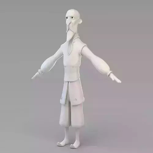 Cartoon Old Wizard 3D model