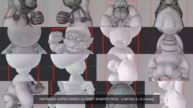 NINTENDO SUPER MARIO 3d PRINT COLLECTION- 8 MODELS 