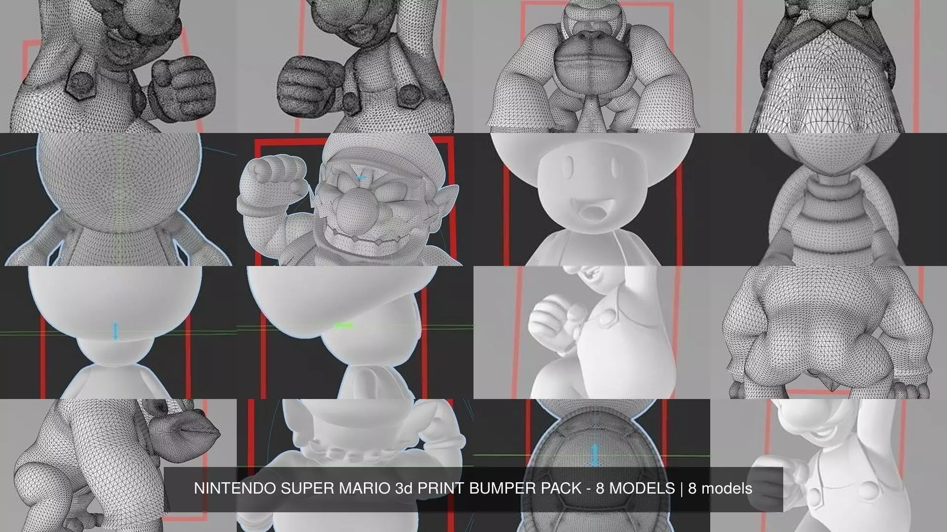 NINTENDO SUPER MARIO 3d PRINT COLLECTION- 8 MODELS _0