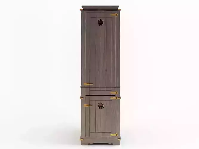 FREEZER wooden cabinet with brass handles