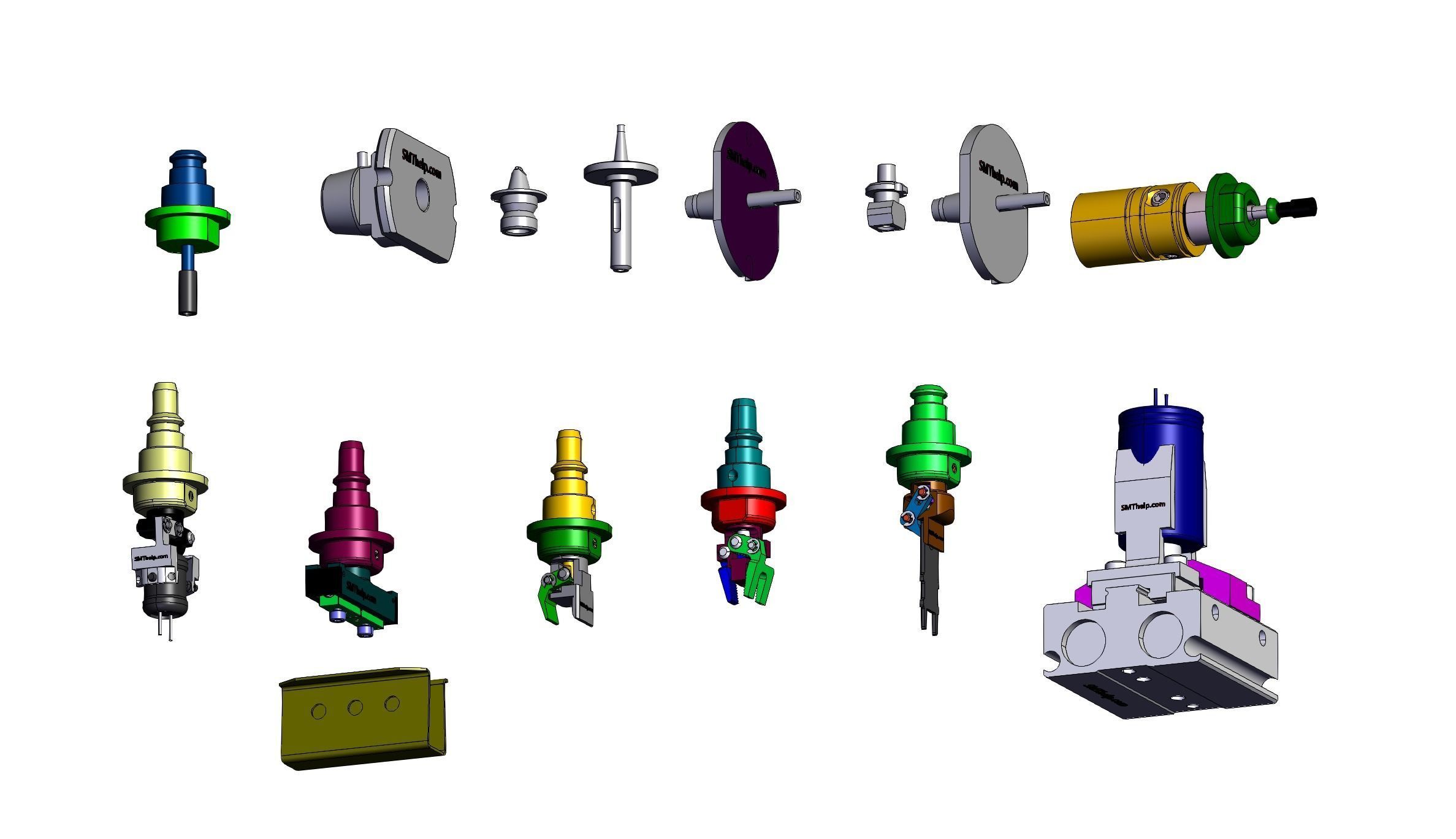 What is SMT gripper nozzle with component for PCB assembly 3D model_5