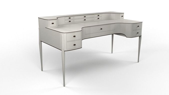 Desk table free 3D model | CGTrader