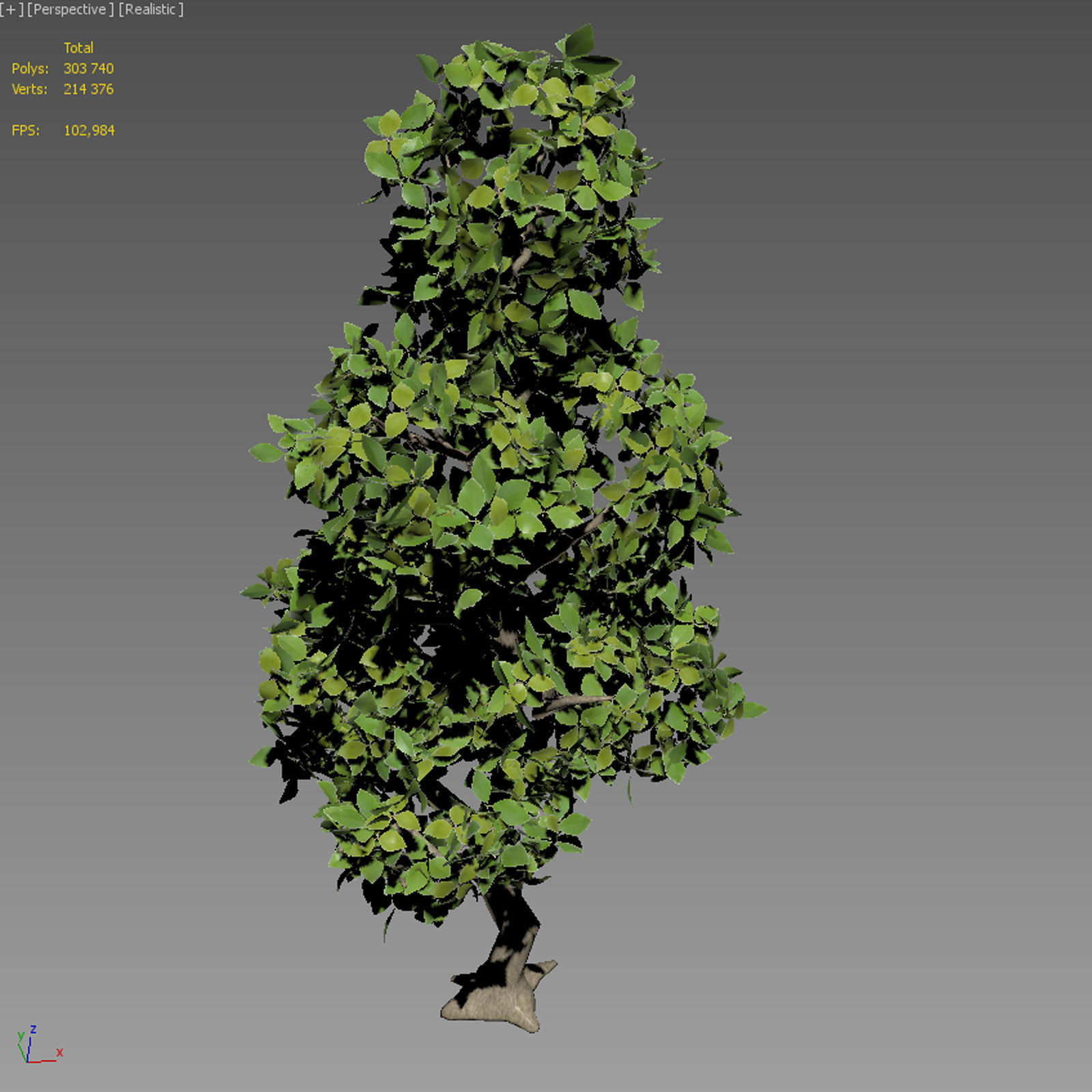 Cartoon tree Low-poly 3D model Low-poly 3D model_5