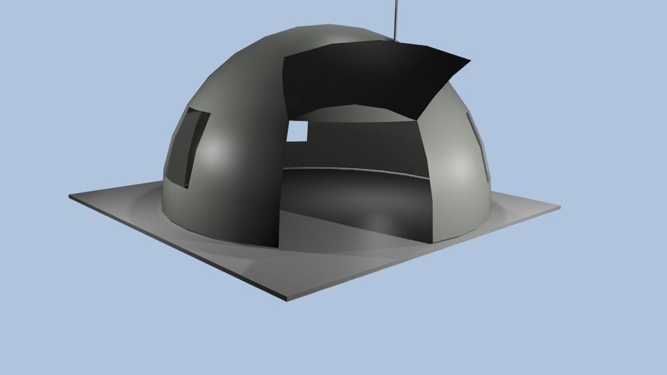 Space Home Low-poly 3D model_1