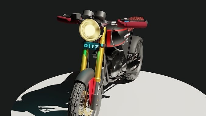 RX 100 BIKE MODIFIED MODEL Low-poly 3D model