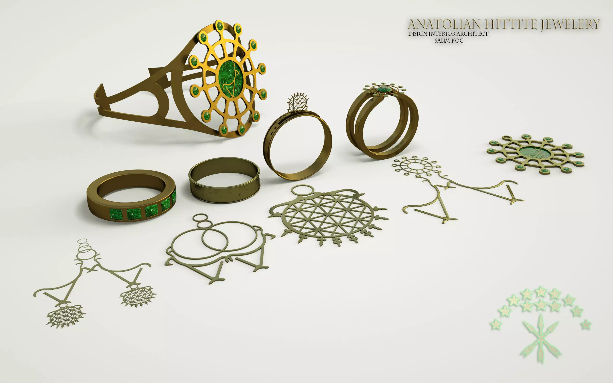 jewelry set pack anatoila hitit 3D model