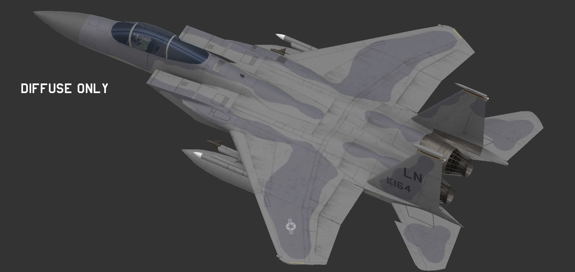 F15 C fighter jet - fighter jet Low-poly 3D model_3