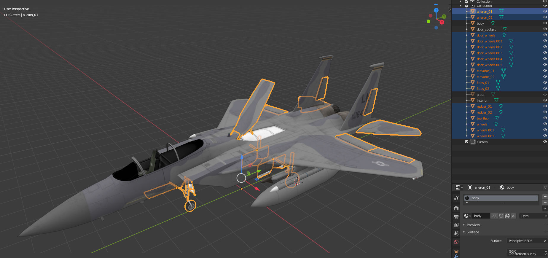 F15 C fighter jet - fighter jet Low-poly 3D model_17