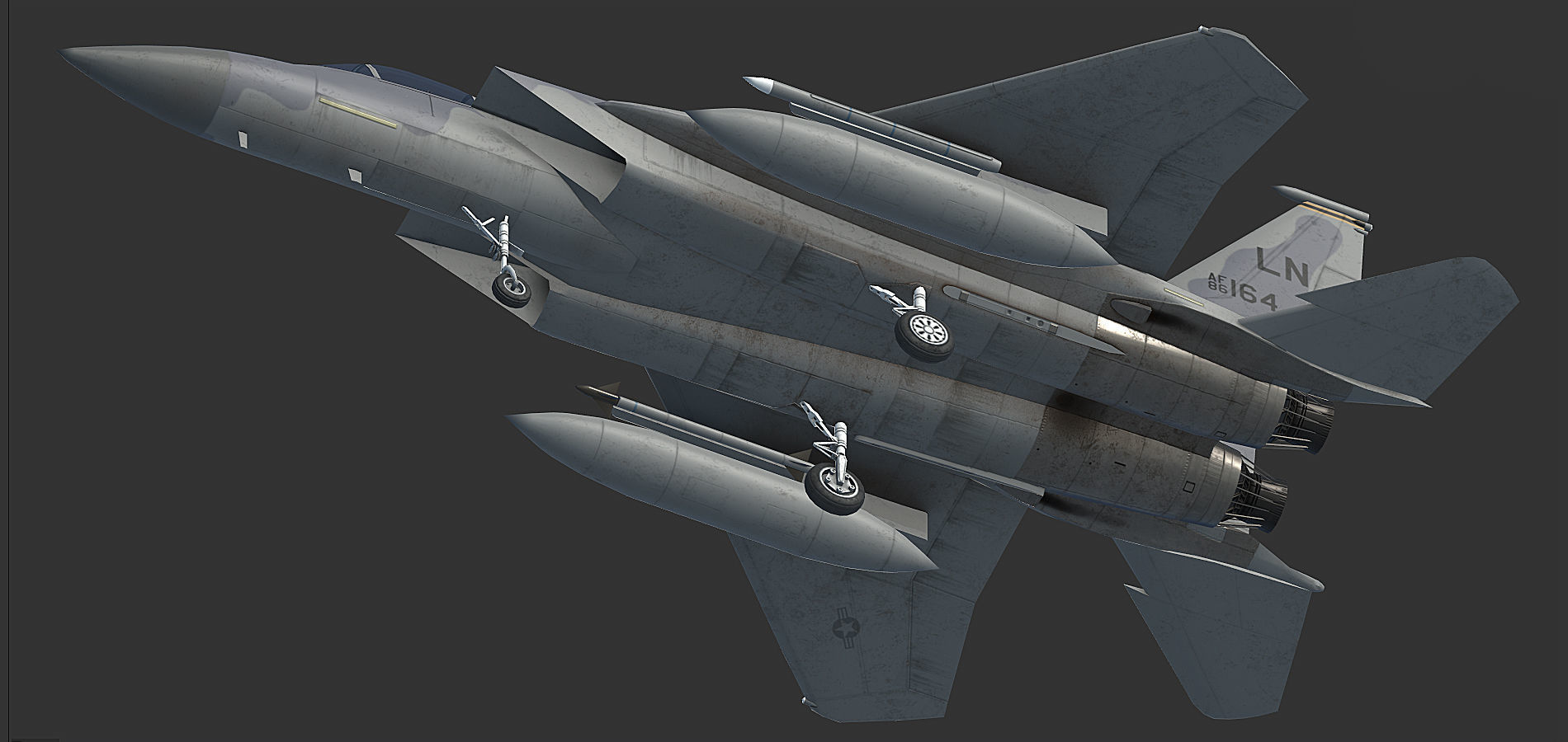 F15 C fighter jet - fighter jet Low-poly 3D model_4