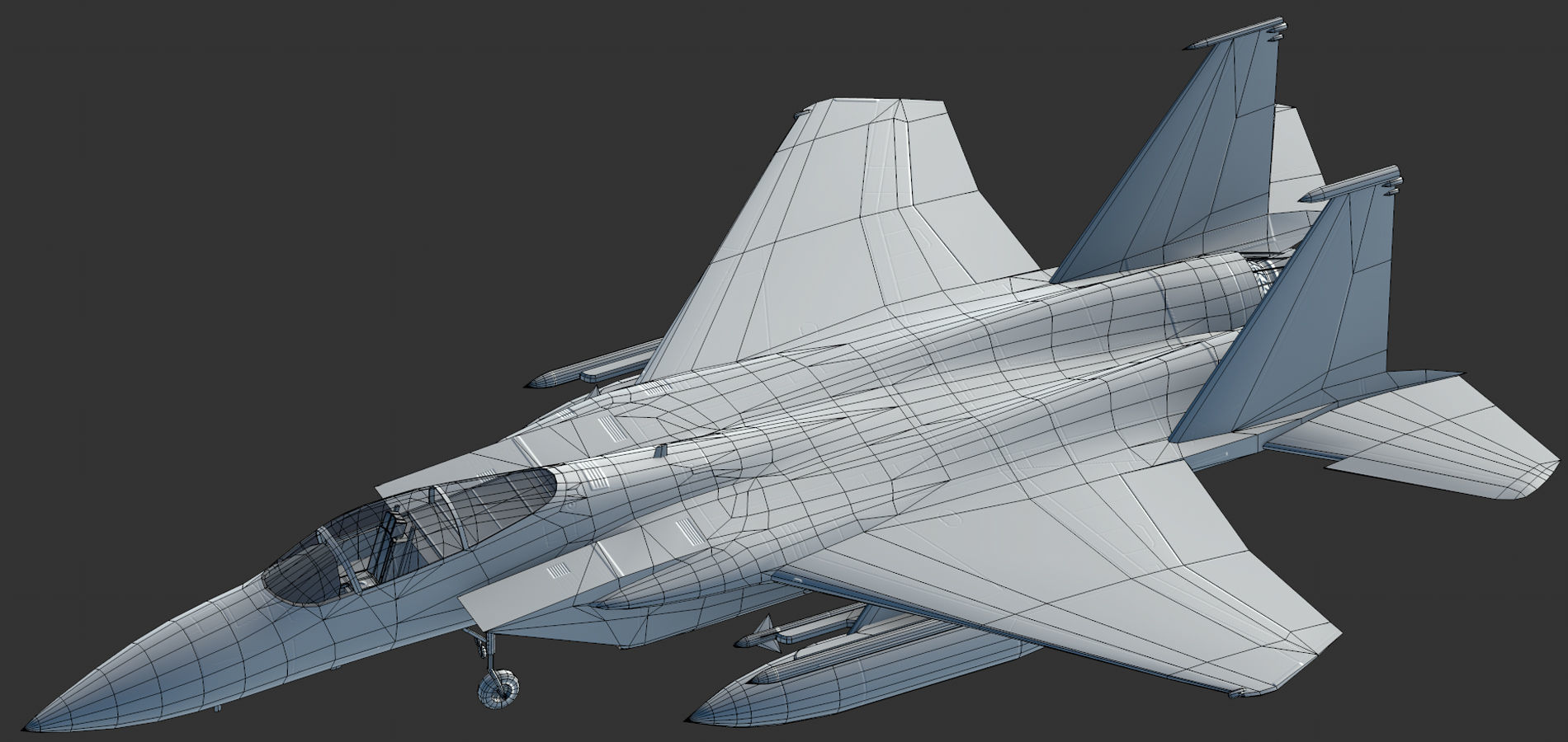 F15 C fighter jet - fighter jet Low-poly 3D model_12