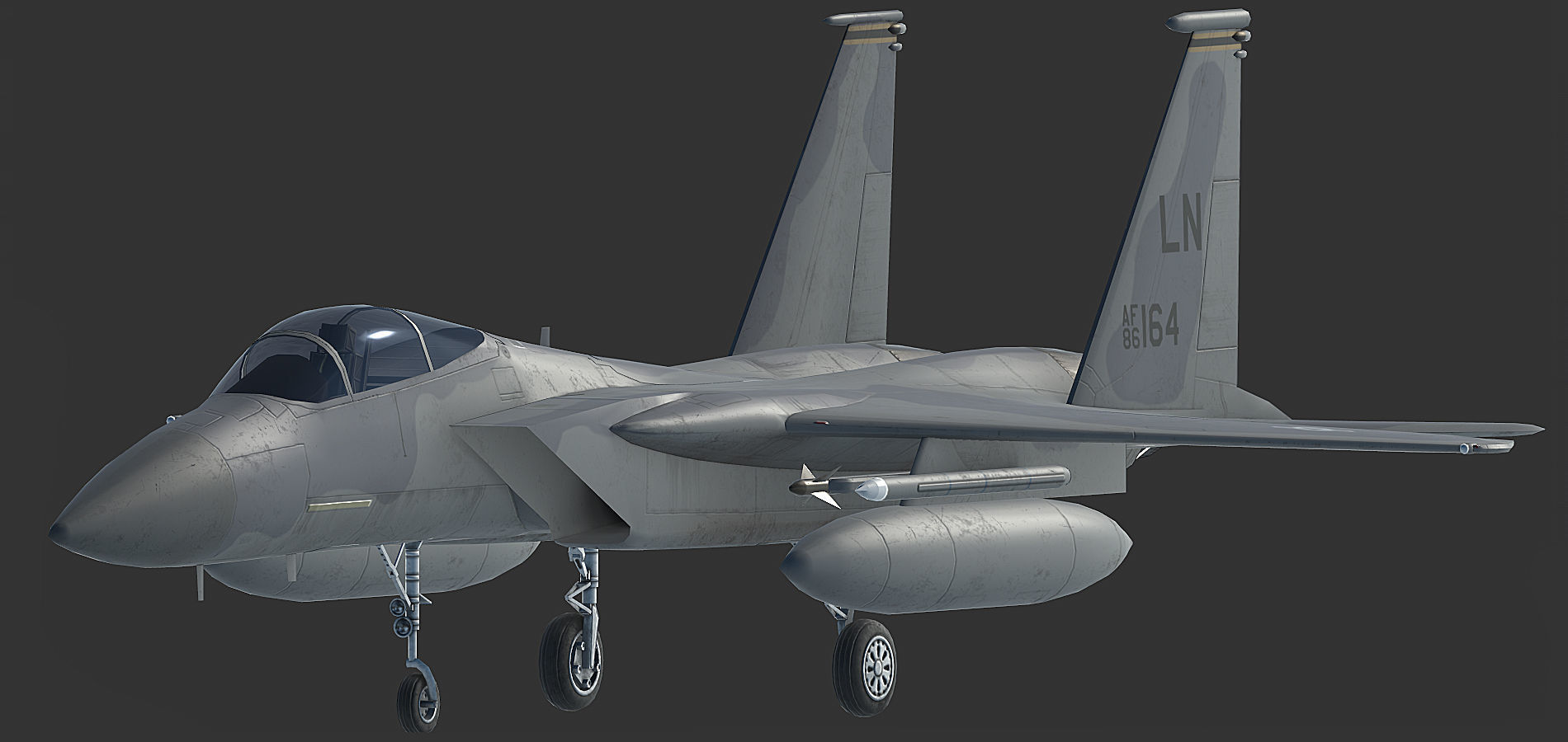 F15 C fighter jet - fighter jet Low-poly 3D model_8