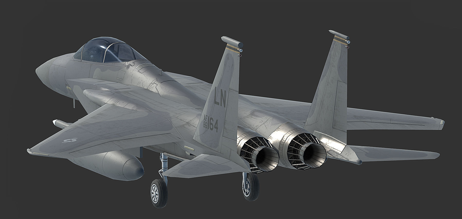 F15 C fighter jet - fighter jet Low-poly 3D model_5