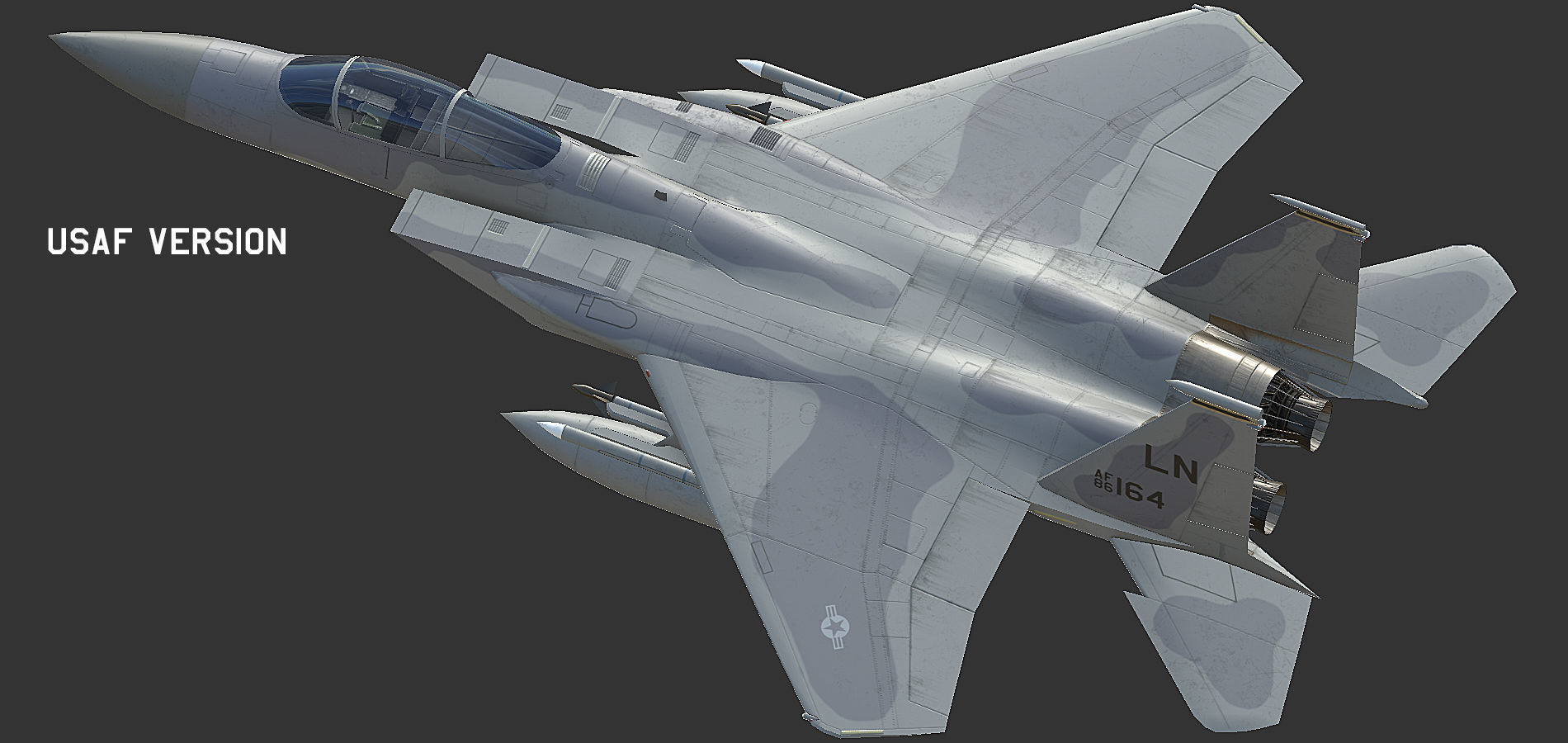 F15 C fighter jet - fighter jet Low-poly 3D model_1