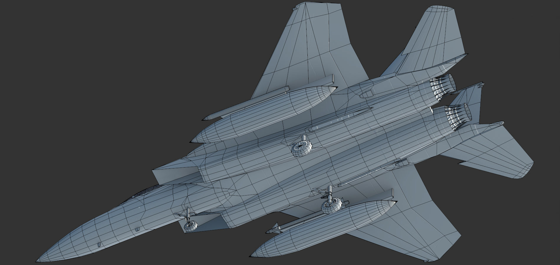 F15 C fighter jet - fighter jet Low-poly 3D model_13
