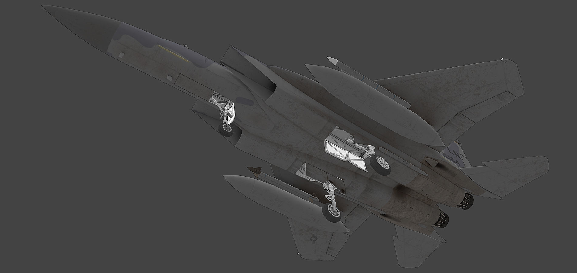 F15 C fighter jet - fighter jet Low-poly 3D model_16