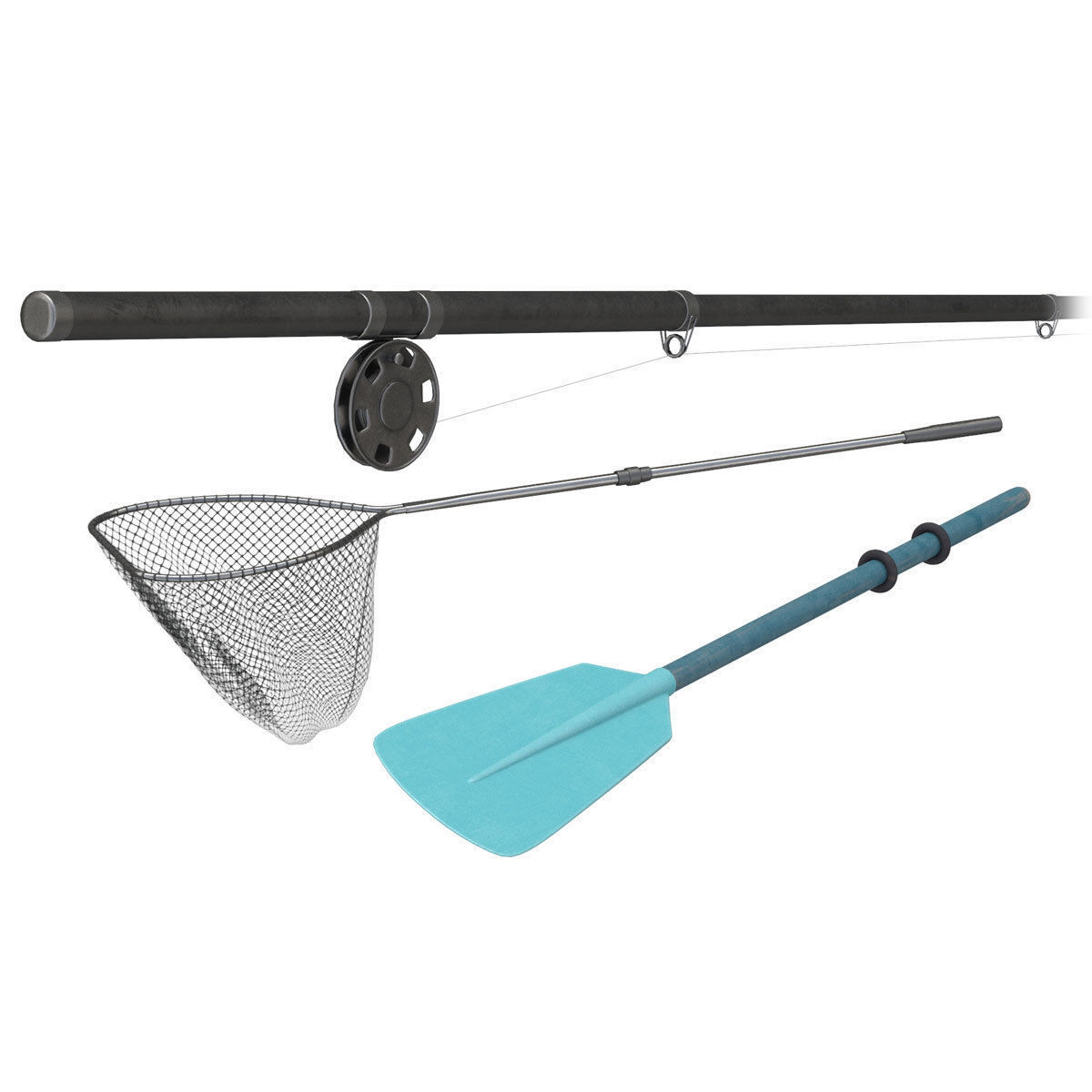 Fisherman in a boat 3D model_7