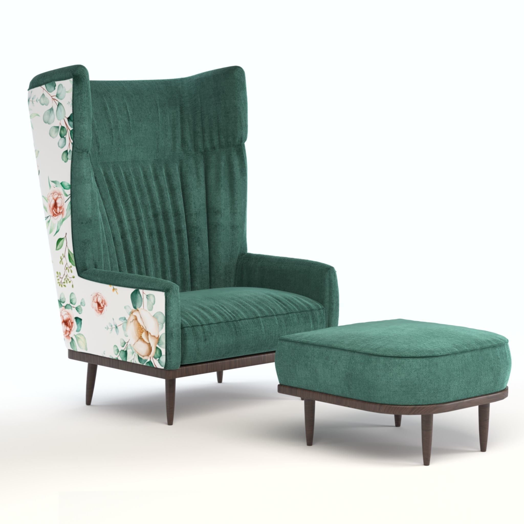 Oscar Wing Back Chair 3D model_2