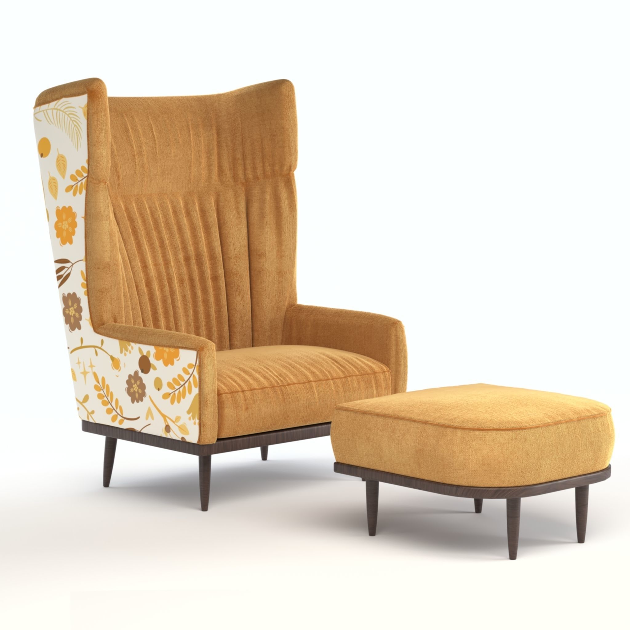 Oscar Wing Back Chair 3D model_6