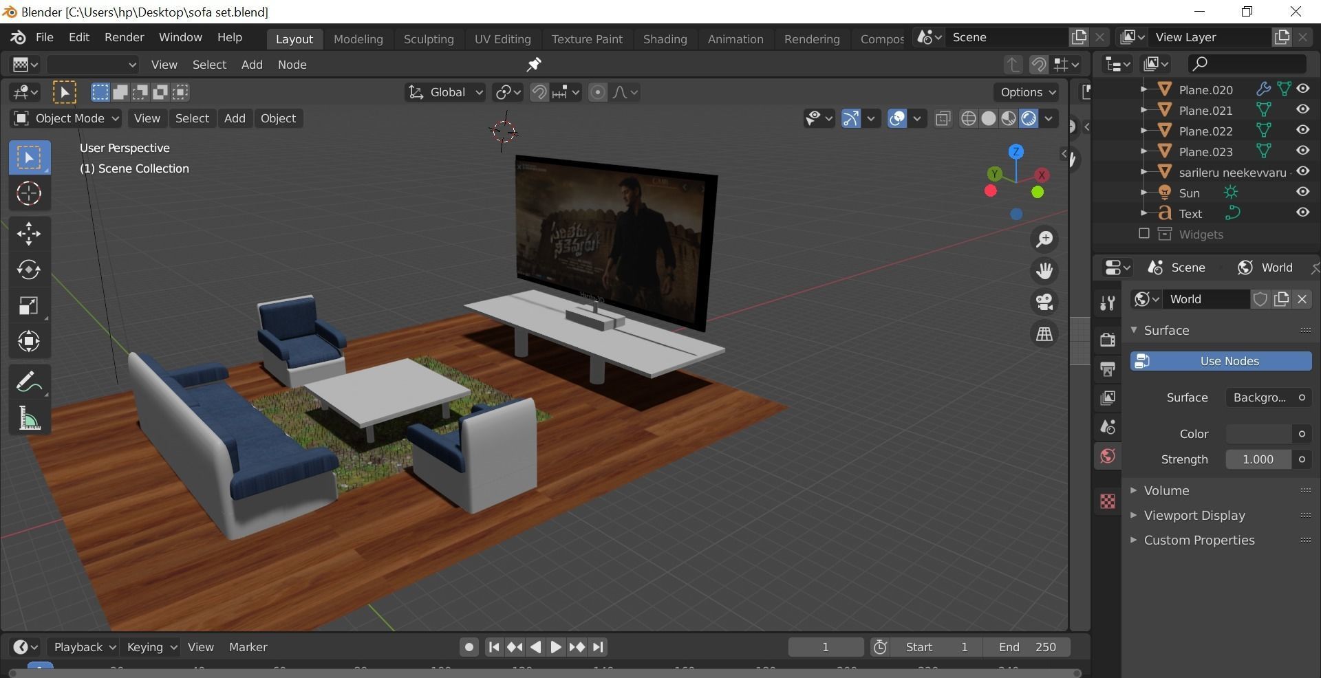 sofa set living room 3D model_5