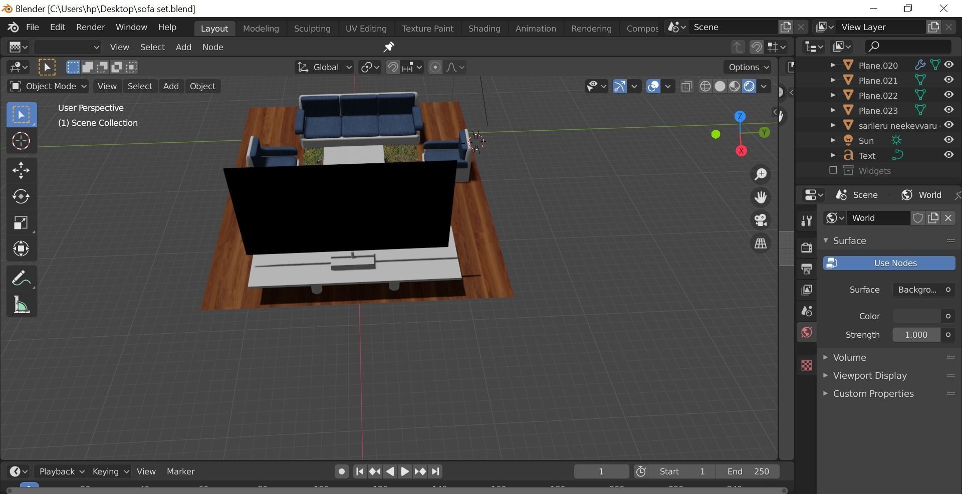 sofa set living room 3D model_2