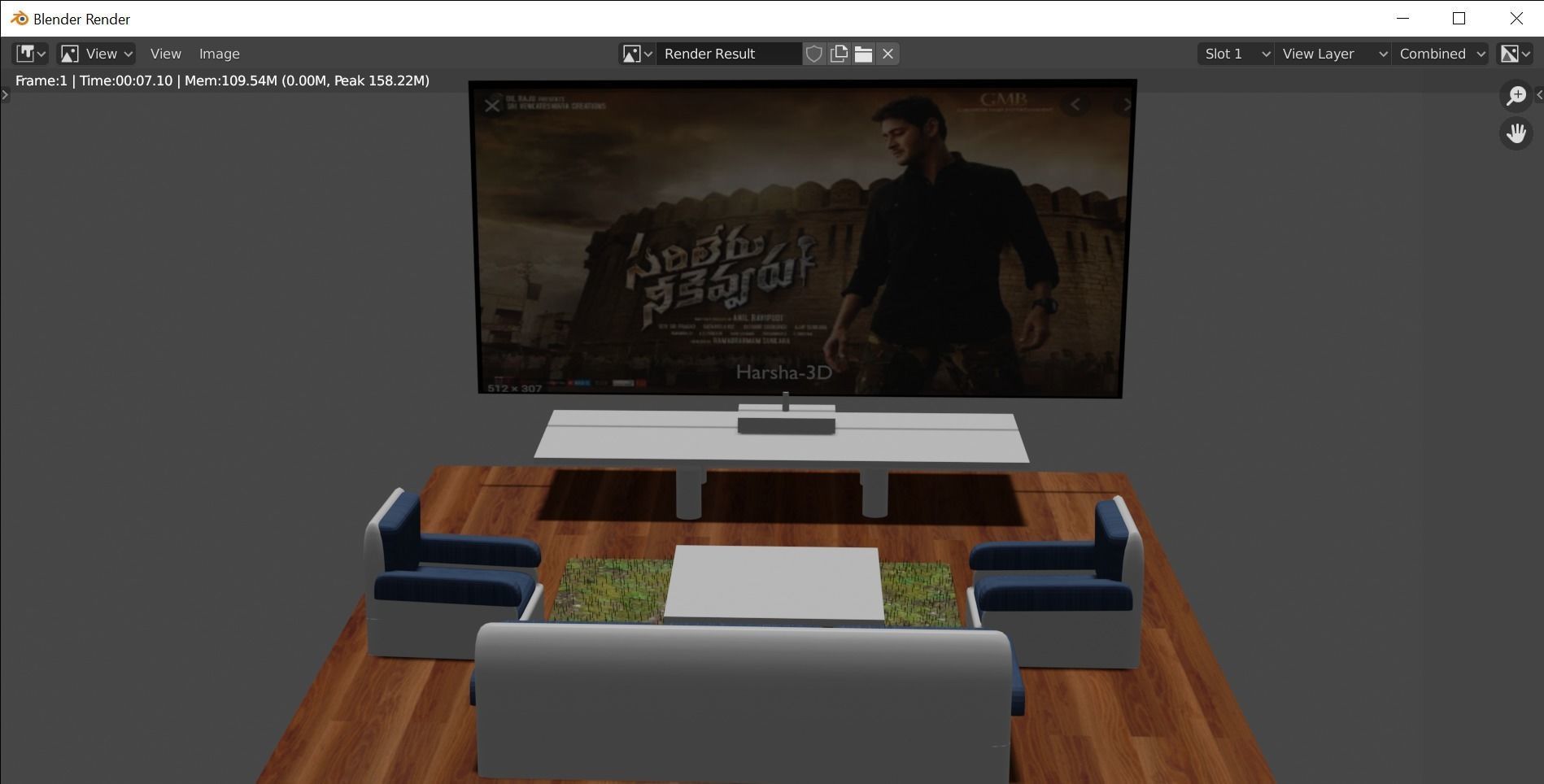 sofa set living room 3D model_1