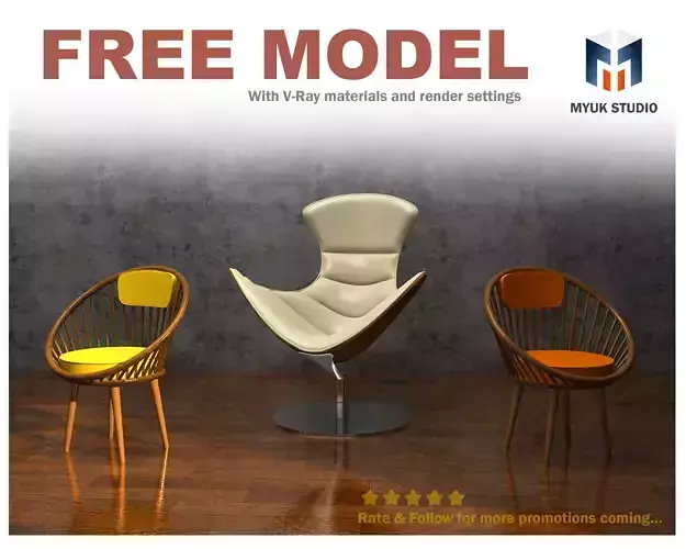 Lobster chairs and colorful vintage round chairs design