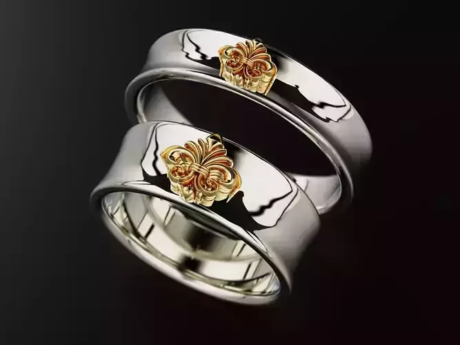 Wedding ring heraldic lily
