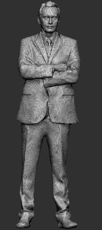 Young businessman posing with crossed arms 216 Low-poly 3D model_6