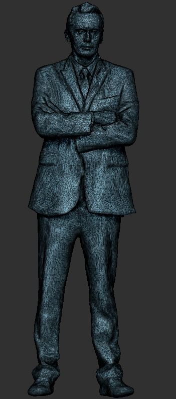 Young businessman posing with crossed arms 216 Low-poly 3D model_4