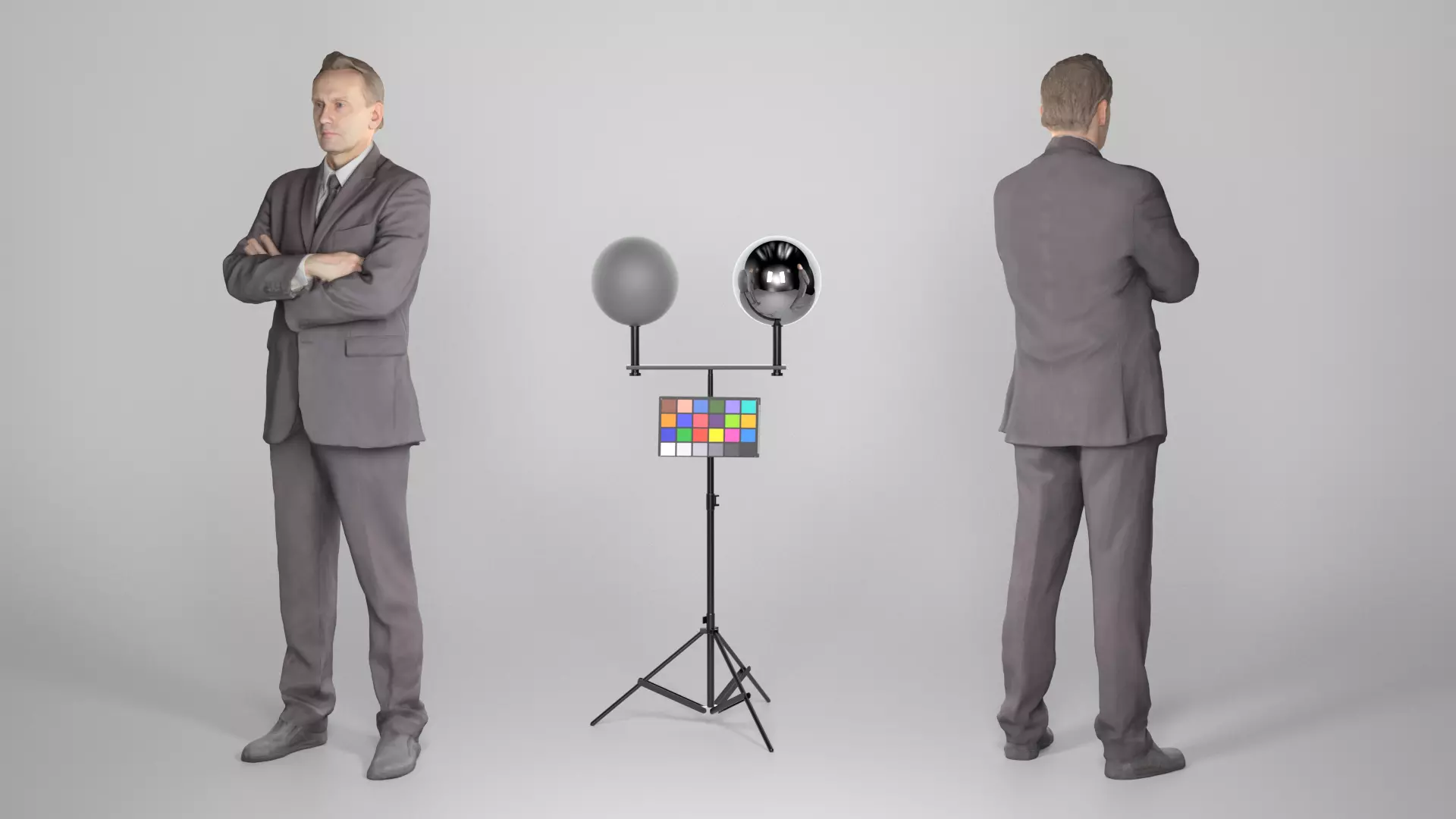 Young businessman posing with crossed arms 216 Low-poly 3D model_0