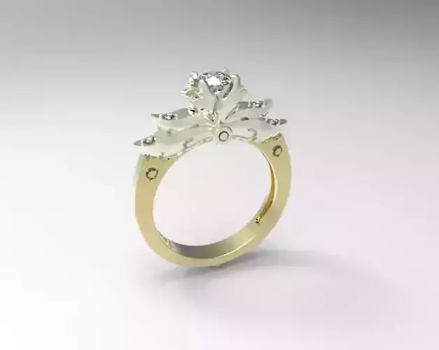 ring002 gold and diamond engagement ring