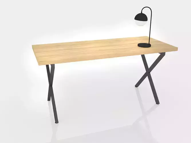 Study desk with lamp