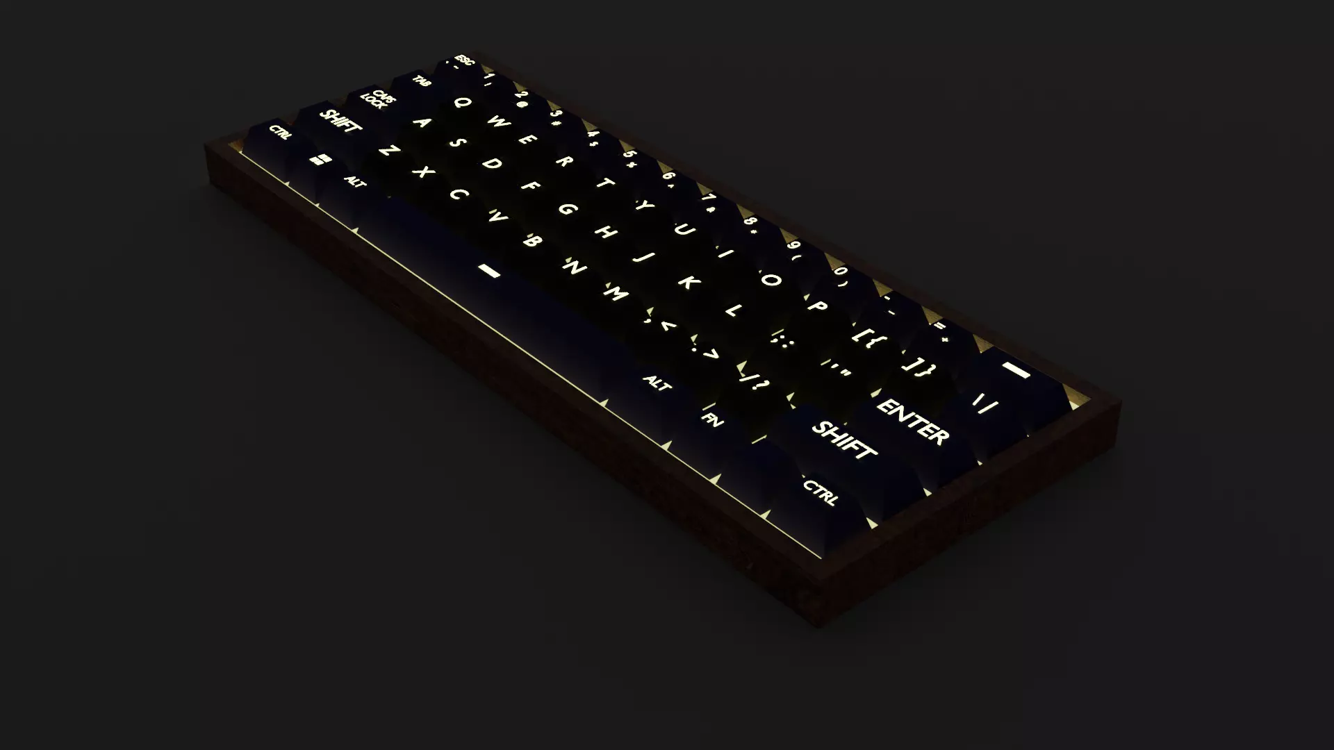 60 Percent Layout Keyboard  Low-poly 3D model_0