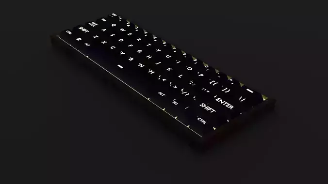 60 Percent Layout Keyboard  Low-poly 3D model
