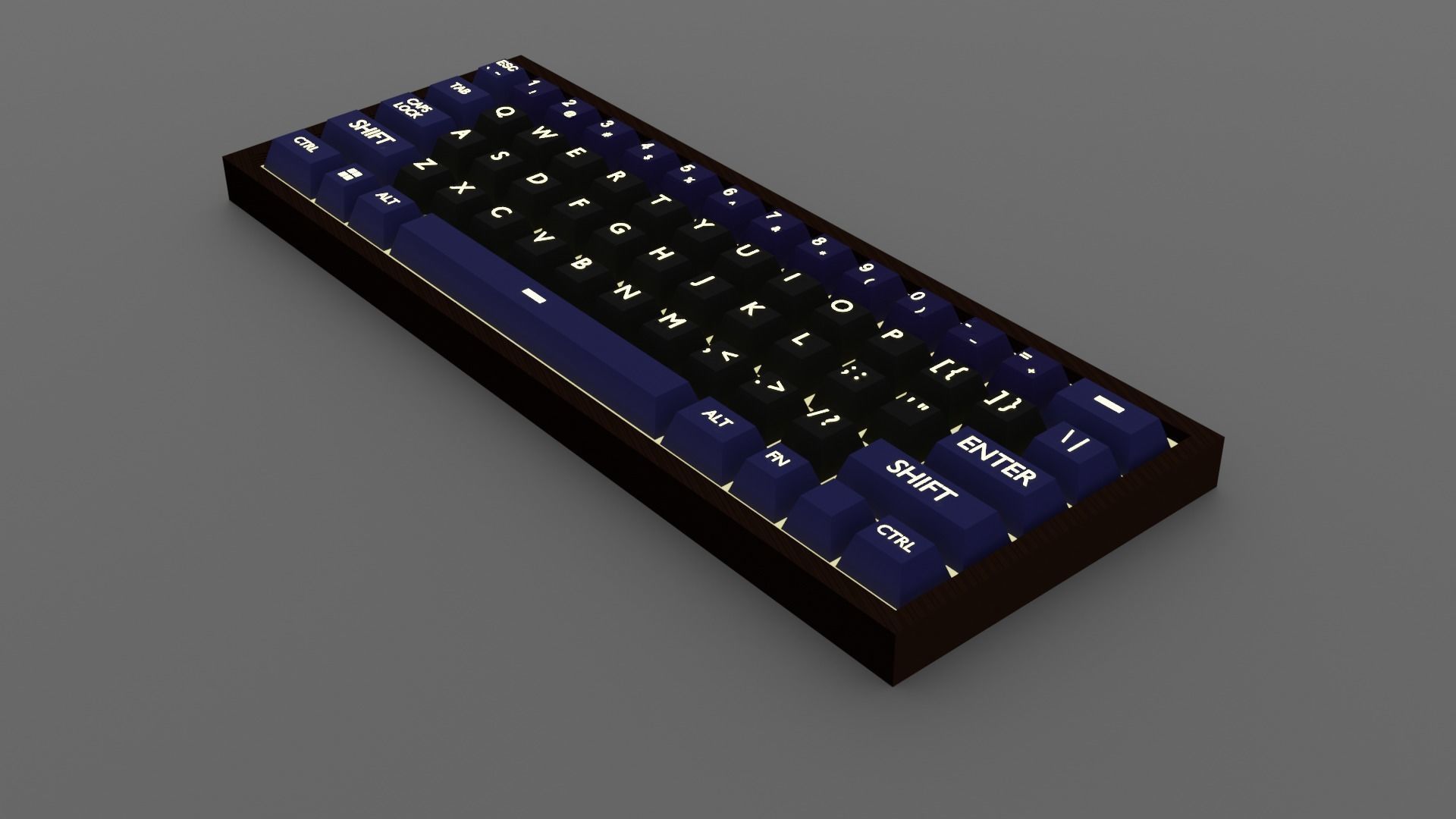 60 Percent Layout Keyboard  Low-poly 3D model_1