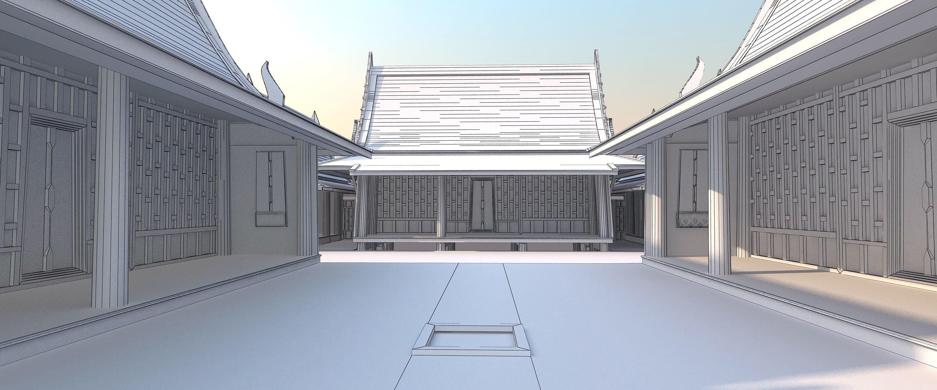 Wood home design as Thai Traditional house  Asian tropical style 3D model_6