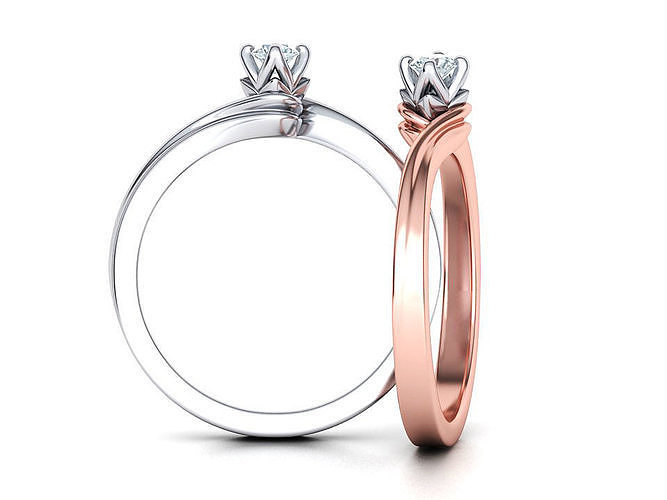 Paradise Solitaire Ring Four-Prong Setting 3mm Stone 3dmodel 3D print model