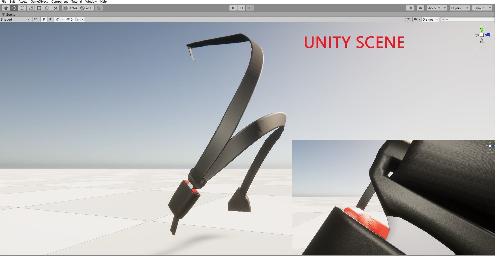 Seatbelt strap with handle Low-poly 3D model_10