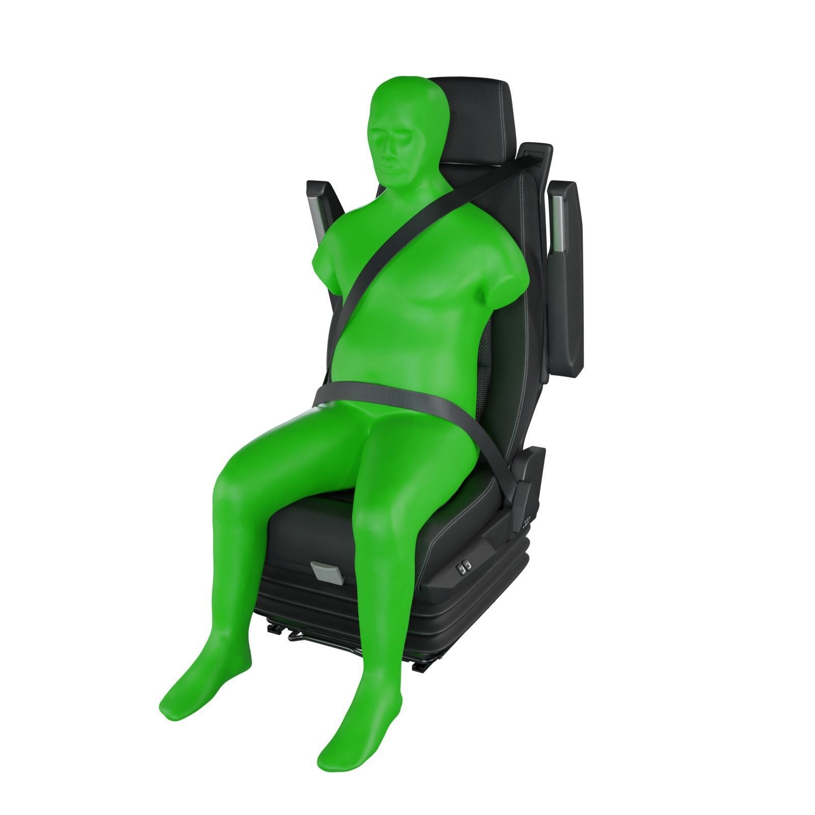 Seatbelt strap with handle Low-poly 3D model_8